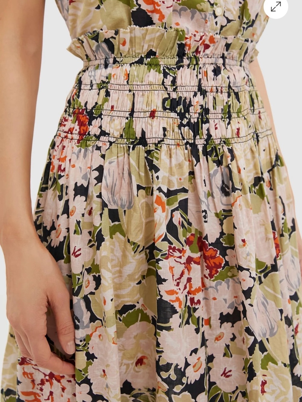 Tuckernut THE GREAT Vintage Rose The Canary Skirt Floral Smocked Waist Size 0 - Picture 5 of 10
